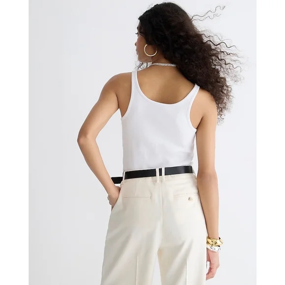 J.Crew Women’s White Vintage Rib Shelf-Bra Tank Top, NWT, Size XXS - Picture 3 of 8